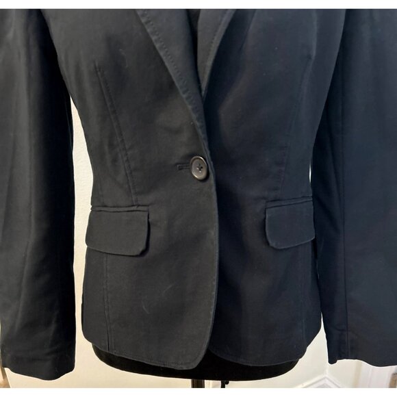 Banana Republic Women's Black One-Button Blazer Cotton Stylish Business & Casual - Picture 5 of 14